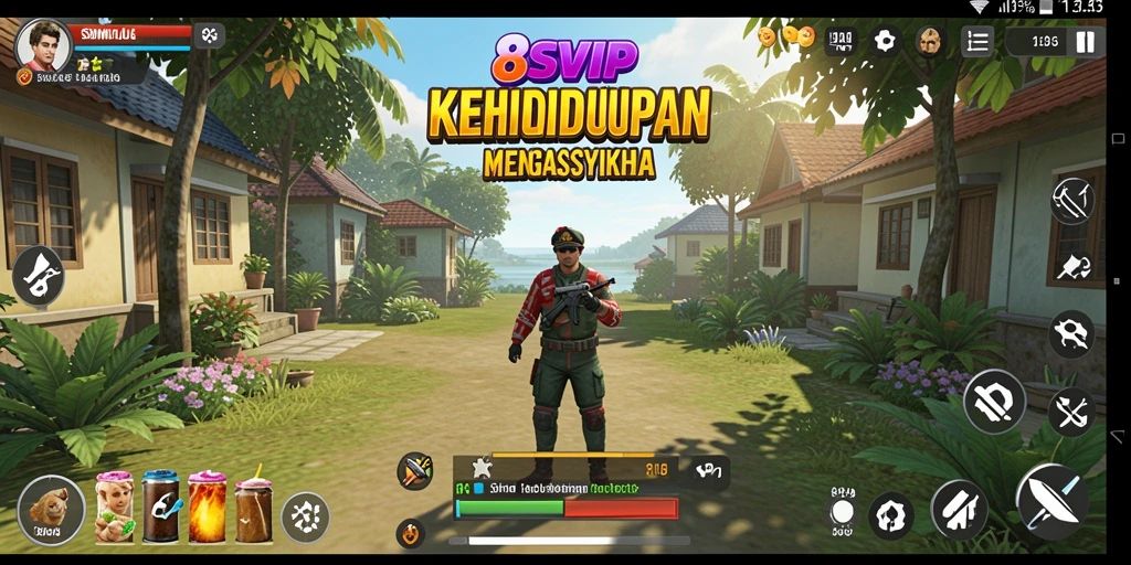 Screenshot gameplay <strong>8SVIP</strong> yang menunjukkan aktivitas kehidupan virtual.
