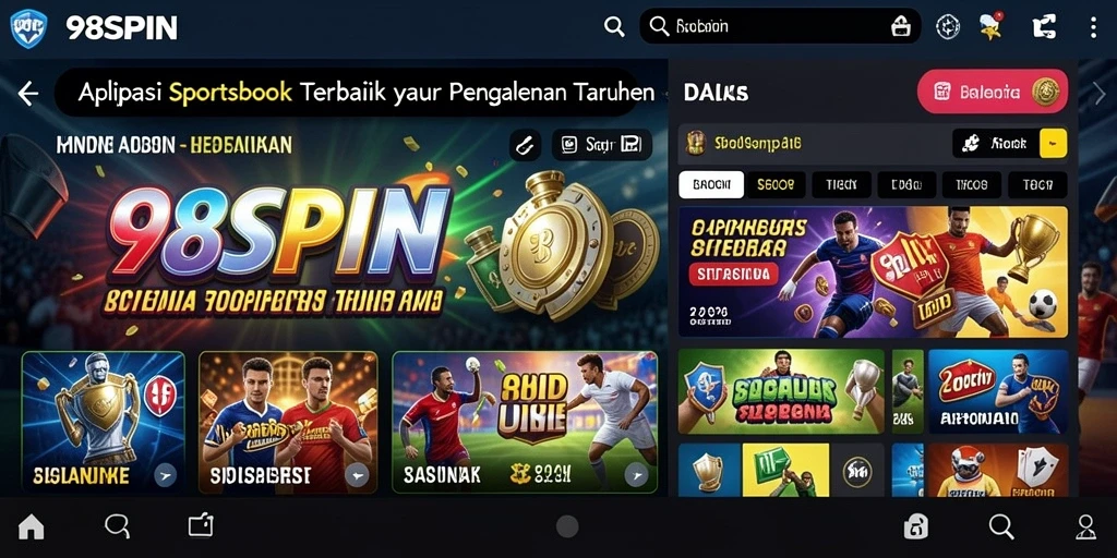 Tampilan gameplay 98SPIN dengan berbagai pilihan taruhan olahraga.