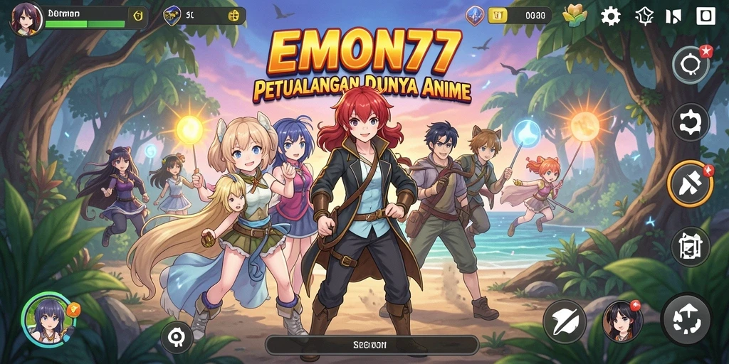 Tangkapan layar EMON77 menampilkan aksi seru dalam pertarungan anime.