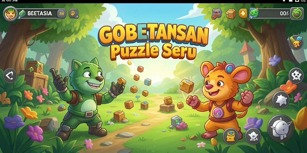 Screenshot gameplay GOBETASIA menampilkan tantangan puzzle yang menarik.