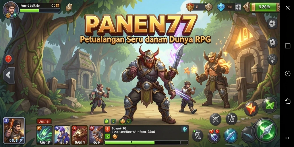 Screenshot menampilkan aksi seru dalam permainan RPG PANEN77.