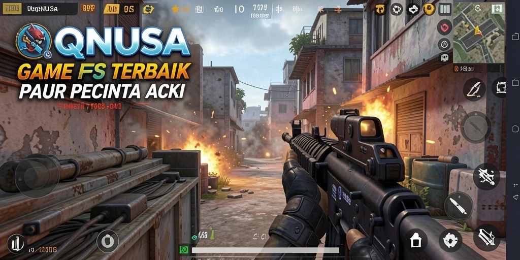 Screenshot menampilkan aksi intens dalam gameplay QQNUSA.