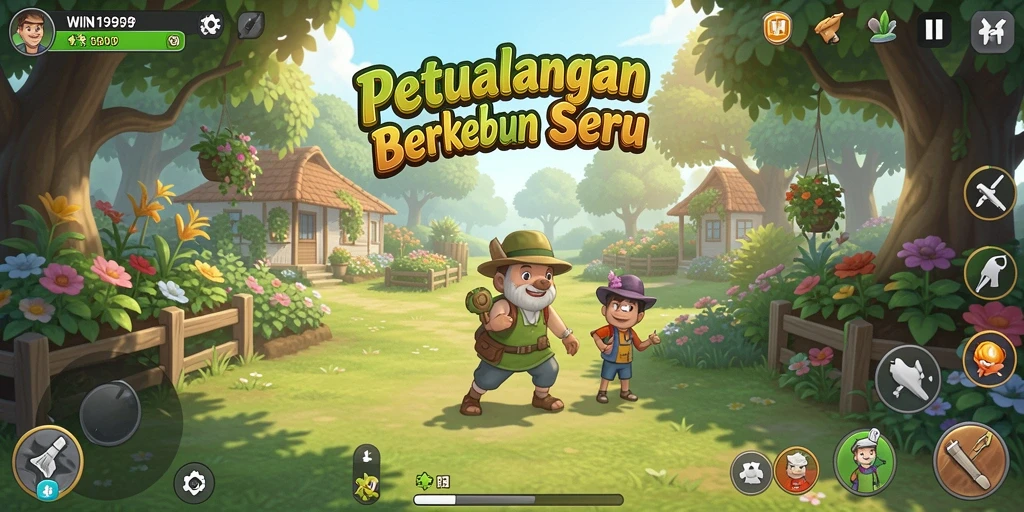 Gameplay menarik berkebun dengan berbagai tanaman dan hewan.