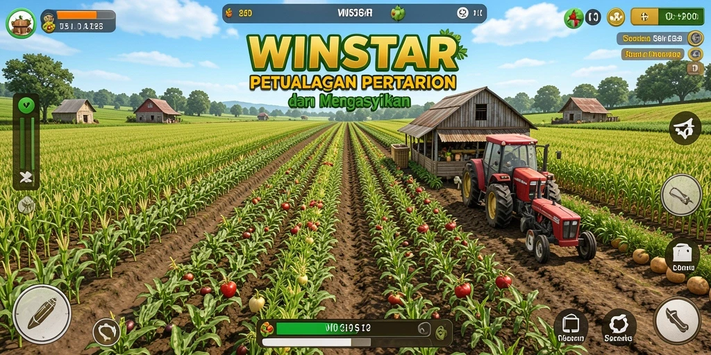 Gameplay seru dan interaktif dalam WINSTAR, menyajikan dunia pertanian yang kaya.